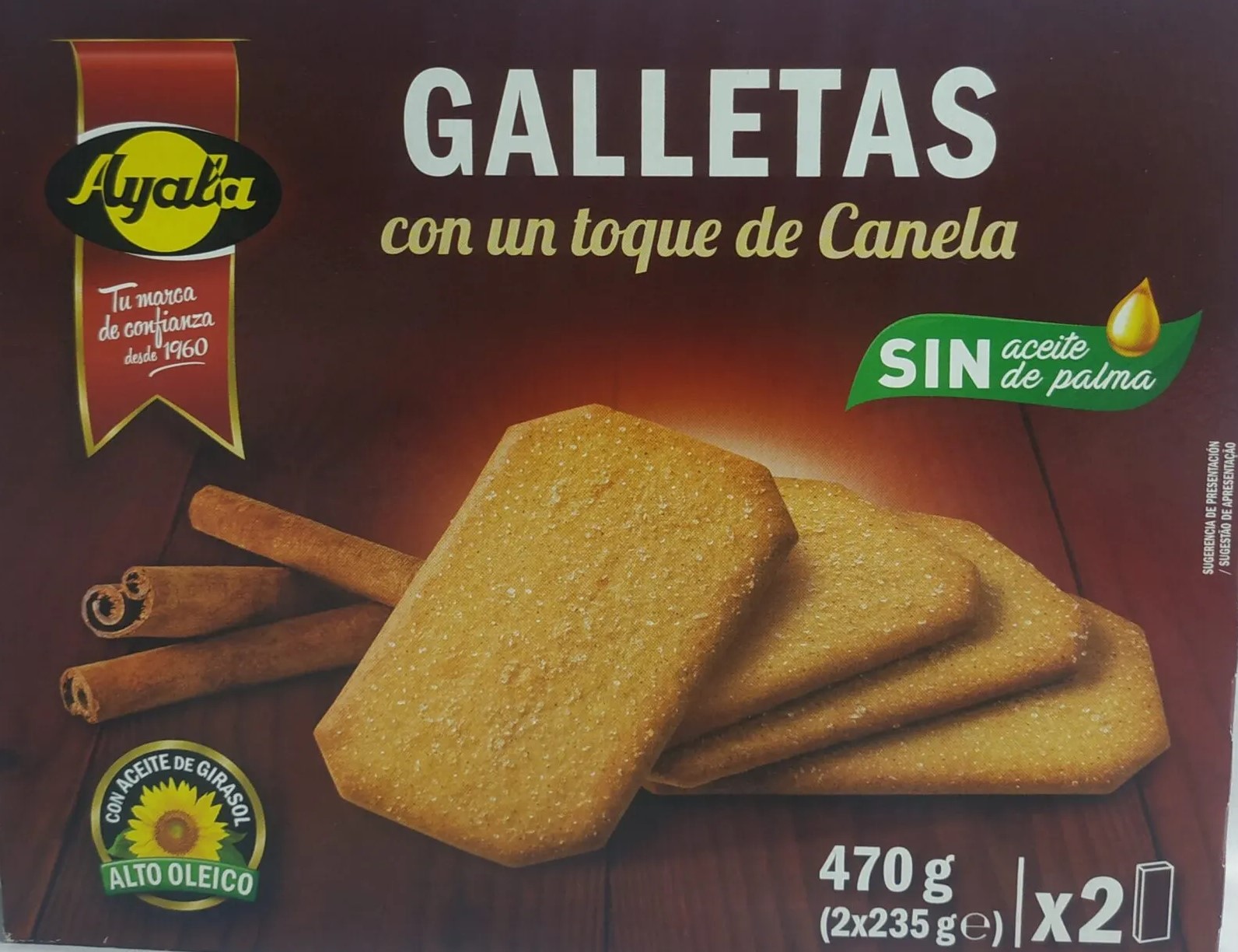 AYALA GALLETA CANELA, ESTUCHE 470G.