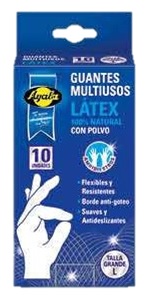 AYALA GUANTES DE LATEX  T/GRANDE 10 UDS (100)