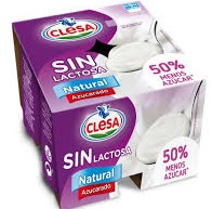 CLESA YOGURT NATURAL AZUCARADO SIN LACTOSA 4X125 GRS (185)