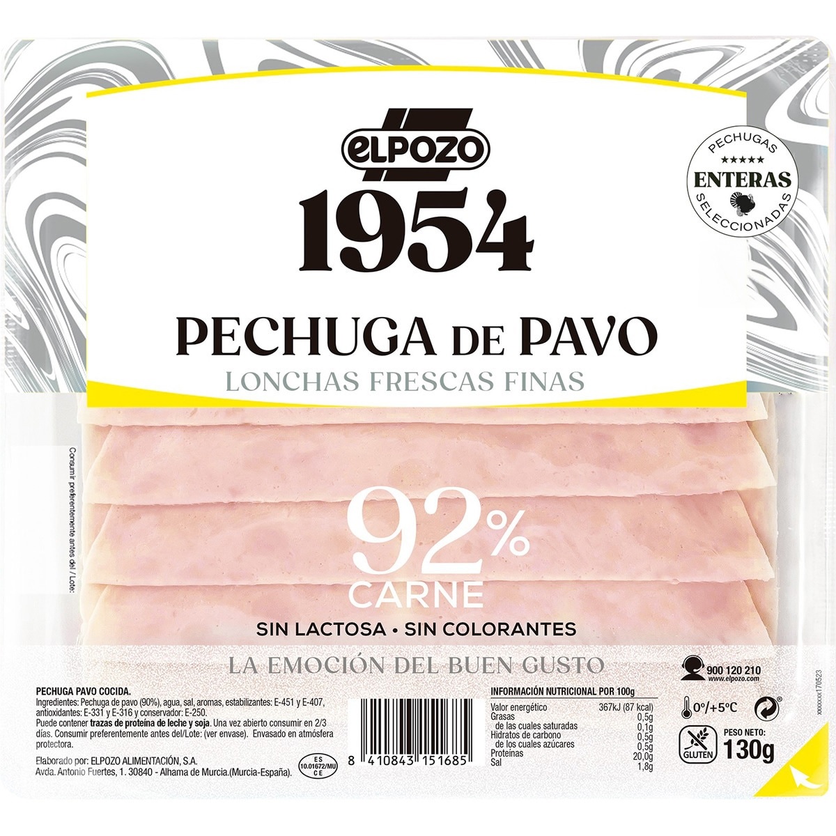 EL POZO PECHUGA PAVO 1954 LONC FRES 120 GRS PVP 2 €