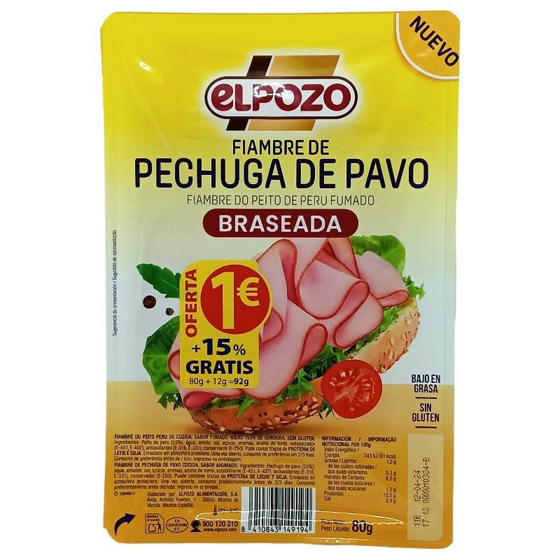 EL POZO PECHUGA PAVO BRASEADA L/80G (226)