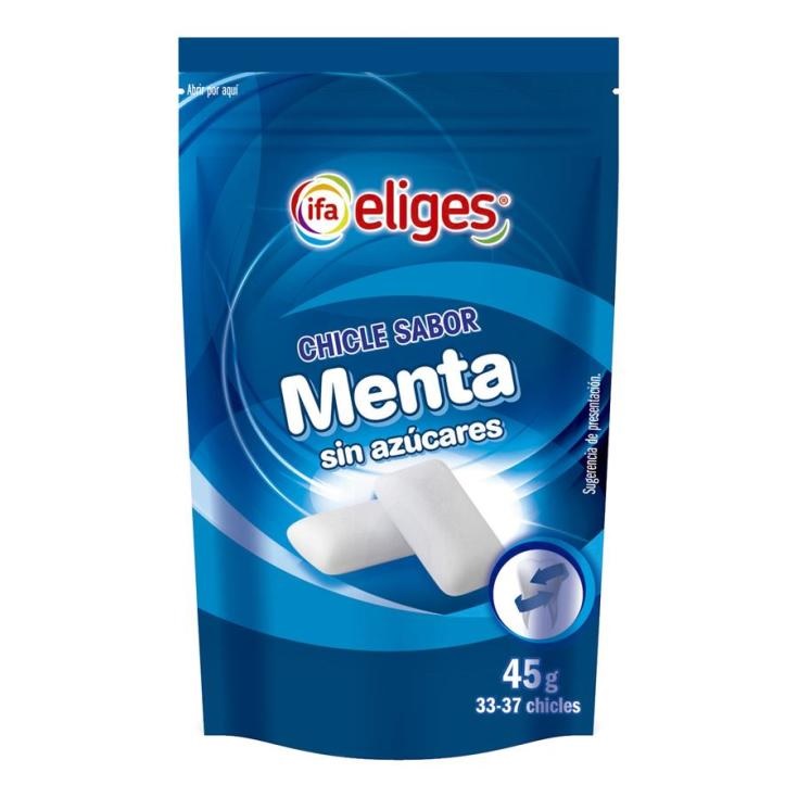 ELIGES CHICLE S/AZ.MENTA BOLSA 45G.