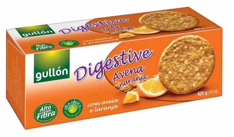 GULLON DIGESTIVE AVENA/NARANJA 400 GRS (321)