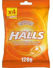 HALLS S/AZUCAR MIEL/LIMON P(4UX32G)