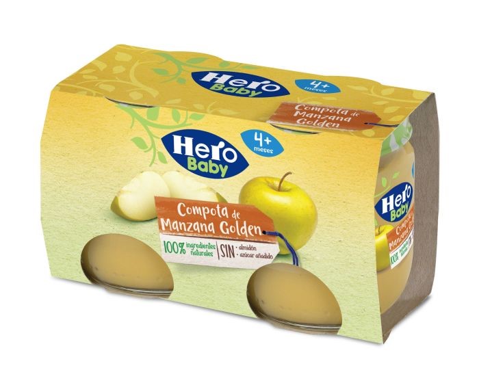 HERO BABY MERIENDA 2X120 GRS COMPOTA MANZANA (346)