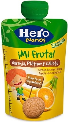 HERO NANOS SUPERFRUTAS NARANJA/PLATANO/GALLETA (349)