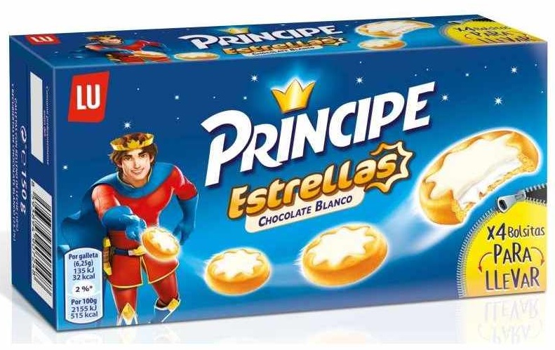 LU PRINCIPE ESTRELLAS CHOC BLANCO 150G. (430)