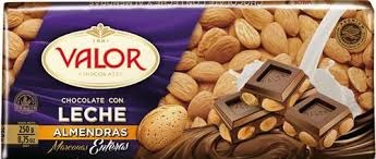 VALOR CHOCOLATE C/LECHE Y ALM.250G.